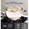 thumbnail image 6 of Koch Systeme CS Small Pressure Cooker Stainless Steel, 3.2 Quart Olla de Presion, One-Press Locking, 18/10 Stainless Steel Pressure Cooker, Induction Compatible, with Glass Lid, Purple, 6 of 11