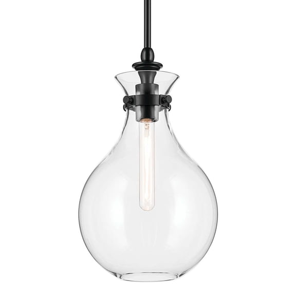 Kichler 52776BKCLR Laria 10" Wide Mini Pendant - Black