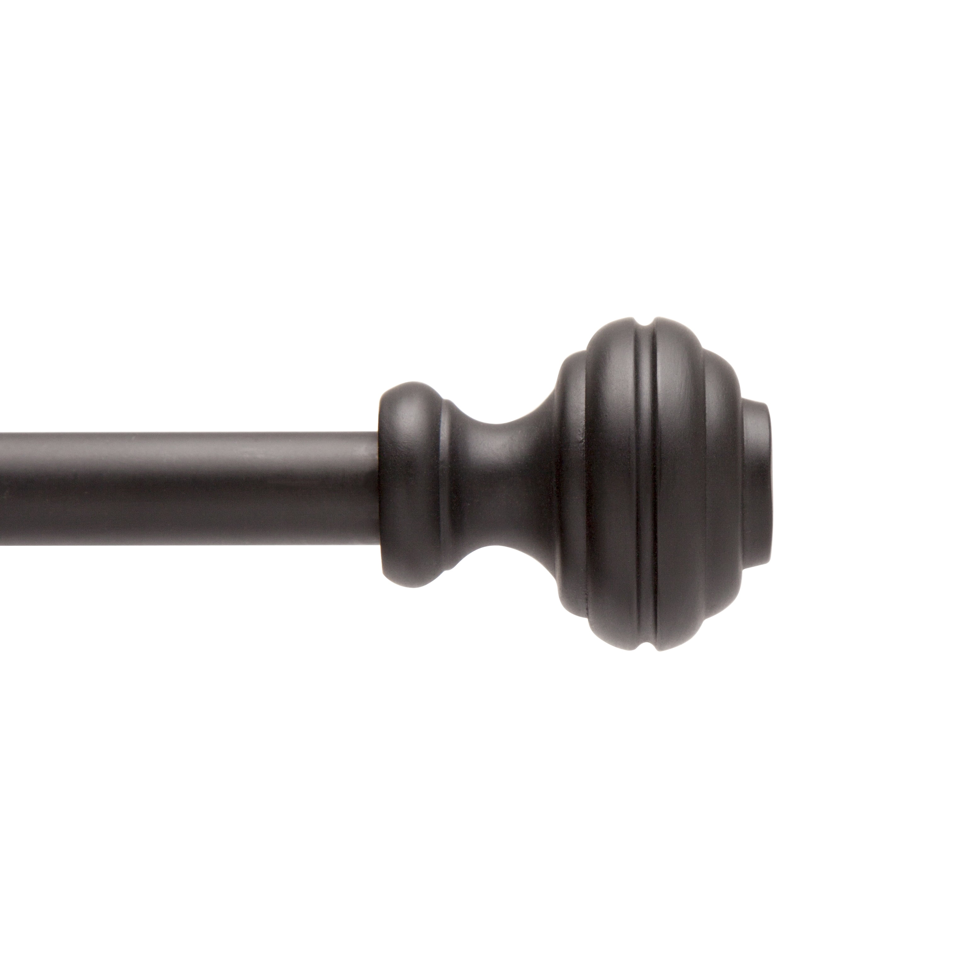 Mainstays 1/2" Black Cedric Adjustable Petite Cafe Curtain Rod, 28-48"