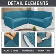 thumbnail image 4 of Eurhowing 7-Seater L-Shaped Sofa Cover, Stretch Velvet Soft Couch Slipcover for Sectional Corner Sofa, Non-Slip Furniture Protector, Peacock Blue, 4 of 10
