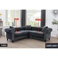 thumbnail image 3 of CRO Decor 62.5" Dark Gray Flannel 2-Piece Couch Living Room Sofa Set, 3 of 7