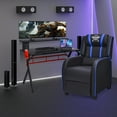 thumbnail image 2 of Costway Gaming Desk & Chair Set 48'' Computer Desk & Massage Recliner Chair Black + Blue, 2 of 3
