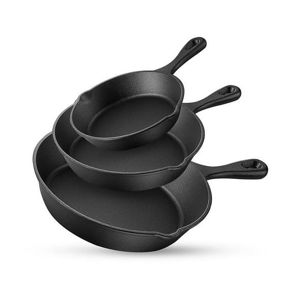 Set de 3 Sartenes de Hierro Fundido Antiadherente Casa Litus 83160