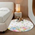 thumbnail image 2 of Easter Eggs Round Area Rug 5Ft Washable Circle Rugs for Living Room Bedroom, Country Wildflower Spring Watercolor Botanical Non-Slip Carpet Floor Mats Indoor Outdoor Carpet Runner Home Decor, 2 of 8