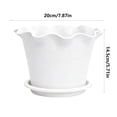 thumbnail image 3 of Aodebiao Plastic Flower Pots with Drainage Holes and Saucers, Ruffled Wave Edge Decorative Planters for Garden, Lawn, Patio, Home Decor, Lightweight Durable Planter Pot for Herbs, s, Flowers, 3 of 6