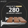 thumbnail image 5 of Anzzi AC-AZ8207 12.4 in. Rochen Series Teak Wall Mounted Shower Seat, 5 of 8