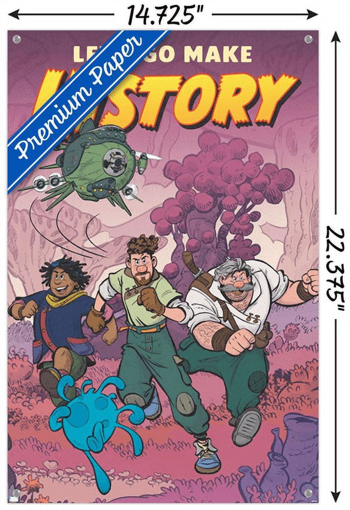 Disney Strange World - Let's Go Make History Wall Poster with Push Pins, 14.725" x 22.375"