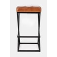 thumbnail image 3 of Jofran Brooks Leather Barstool, 15''Lx15''Wx29''H, Dark Sienna (Set of 2), 3 of 5