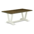 thumbnail image 2 of East West Furniture V-Style 5-piece Dining Set with Linen Seat in White, 2 of 10