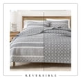 thumbnail image 5 of Striped Quilt Set - Lightweight, Soft, All-Season - 2-Piece Reversible Paisley Bedding Set (Twin / Twin XL, Grey), 5 of 6