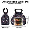 thumbnail image 5 of Pioneer Flower Floral Print Pattern Drawstring Lunch Bag Women - Drawstring Lunch Bag Insulated for Work Office - Stain-Resistant Large Lunchbags for Women with Multi-Pockets, 5 of 6