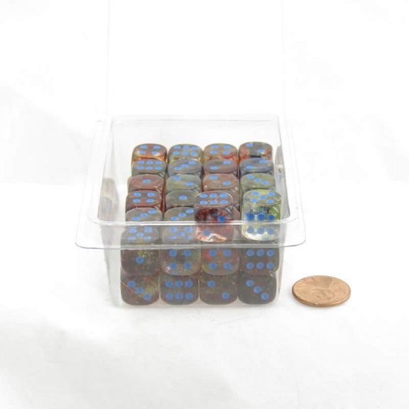 Primary Nebula Dice Luminary with Blue Pips 12mm (1/2in) D6 Set of 50 Wondertrail