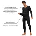 thumbnail image 2 of Black Thermal Underwear for Men Fleece Lined Long Johns Base Layer Set Top Bottom for Cold Weather, 2 of 5