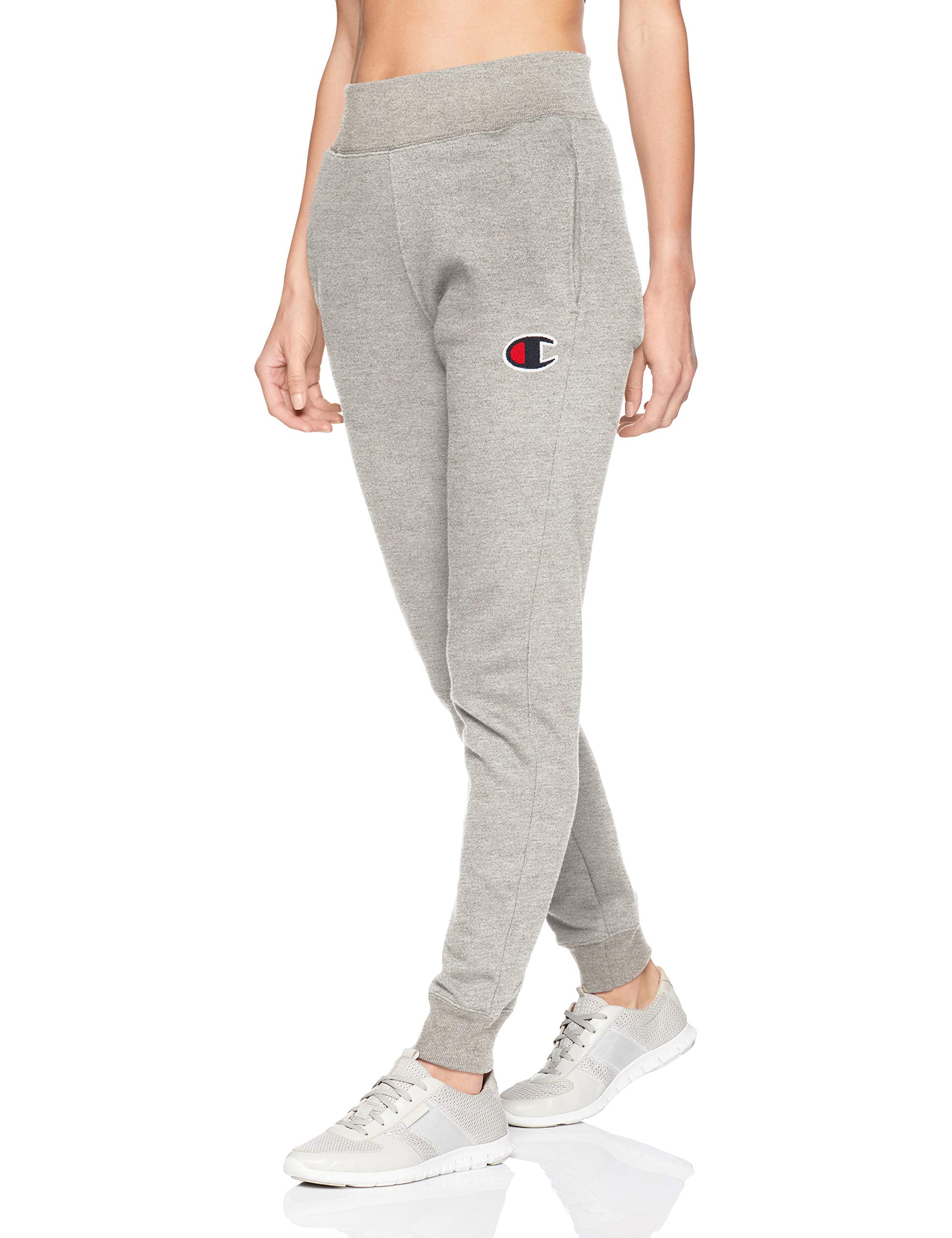 Women's Grey Champion Sweatpants with Chainstitch Big C Logo