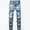 Light Blue#men ripped skinny biker, variant on DDAPJ pyju Vintage Ripped Frayed Jeans for Men Personality Patch Slim Fit Jeans Distressed Destroyed Slim Fit Jeans Lightweight Stretchy Soft Jeans