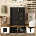 thumbnail image 6 of MODERNLUXE 24" Bathroom Vanity with Sink,Freestanding Bathroom Storage Cabinet with Door-Mounted Rack,1 Soft Closing Door & 3 Drawers, Undermount Bathroom Sink Combo Set for Small Space,Black, 6 of 11