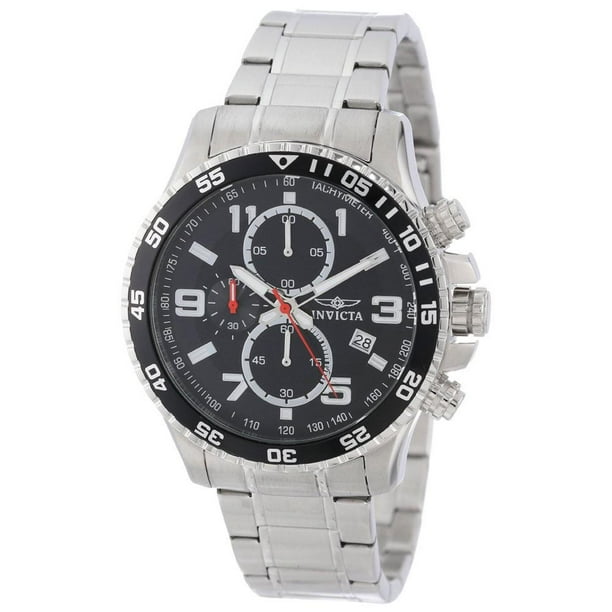Invicta Mens 14875 Specialty Chronograph Black Textured Dial Stainless Steel Watch Walmart