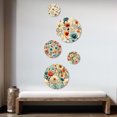 thumbnail image 2 of Designart "Ivory Blue Floral Playfulness" Floral Round Wall Art Set Of 5 - Multicolor Cottage Wall Living Room Decor Set, 2 of 6
