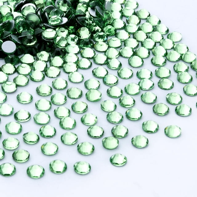 3000 piezas de diamantes de imitación de cristal verde claro con parte trasera plana, piedras preciosas mini para uñas, cara, maquillaje, manualidades, decoración de ropa (SS10 0.110 in, verde claro)