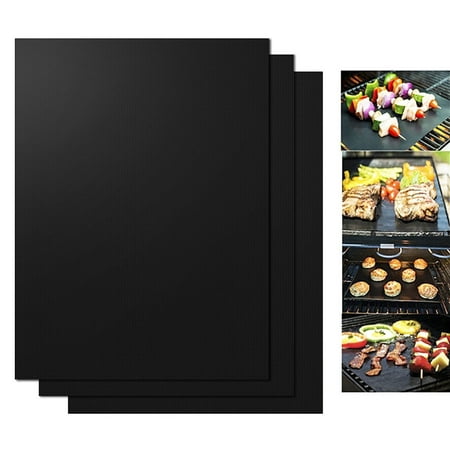 - 3pcs BBQ Oven Grill Mat Heat Resistant Non-Stick BBQ Grill Sheet Oven Pan Liners Baking Pad Mat