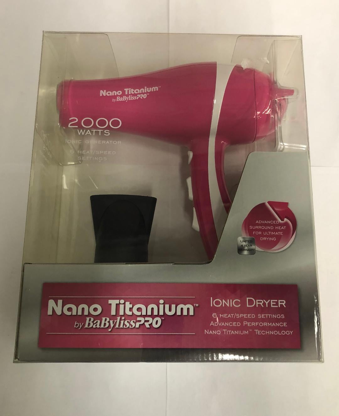 BaByliss PRO Nano Titanium High-Speed Dual Ionic Hair Dryer (BNT9100)