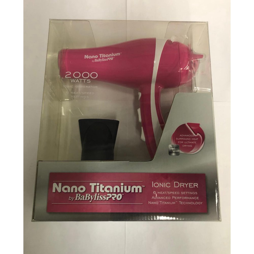 Babyliss Pro Nano Titanium Hair Dryer 2000 Watts Pink
