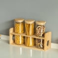 thumbnail image 2 of Basicwise 3 Pcs 30oz Glass Jars with Bamboo Shelf for Storing Ground Coffee, Sugar, Beans and Grains, Airtight Canisters for Nuts, Pasta, Flour and Tea Bags - Ideal for Kitchen and Pantry Organization, 2 of 10