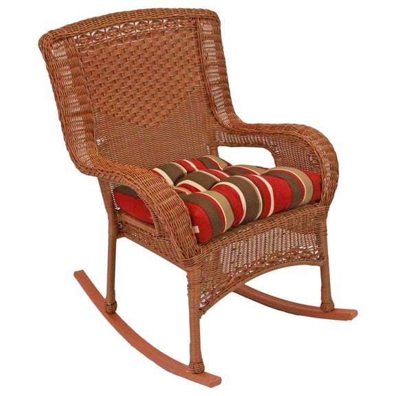 19-inch Squared Spun Polyester Tufted Dining Chair Cushion - Monserrat Sangria