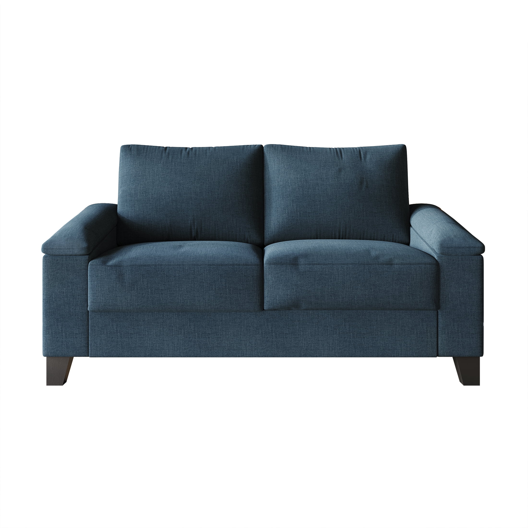 Castle Place Elegance Linen Upholstered Loveseat, Blue