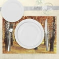 thumbnail image 3 of Ambesonne Forest Place Mats Set of 4, Autumn Leaves Design, Standard Size, Orange Brown, 3 of 6