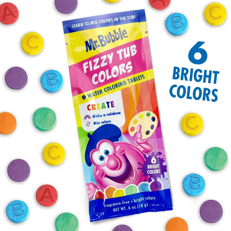 Tub Works Bath Color Fizzies, 150 Count, Nontoxic & Fragrance-Free