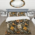 thumbnail image 2 of Designart "Autumn Woodland Orange Blue Florals I" Floral Bedding Covert Set - Cottage Bed Set With 2 Shams, 2 of 5