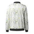 thumbnail image 4 of XMHJSMD Women Trendy Casual Zip Up Floral Print Coat Outerwear Lightweight Long Sleeve Fall Workout Running Jacket(Gray,Xxl), 4 of 5