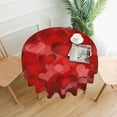 thumbnail image 4 of Valentines Day Tablecloth 60 Inch Round Red Romantic Tablecloth Love Hearts Valentine Table Cloth Dust-Proof Wrinkle Resistant Rustic Tablecloth for Home Dining Room Party, 4 of 5
