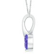 thumbnail image 2 of ANGARA Natural Heart-Shaped Tanzanite Ribbon Pendant with Diamond in 14K White Gold for Women (Size-6mm) | December Birthstone, Anniversary, Jewelry Gift for Women | Natural Tanzanite Necklace, 2 of 9