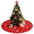 thumbnail image 3 of 48 Inch Christmas Tree Skirt – Velvet Plush Tree Mat, Soft Thickened Polyester with Red Ties, Single-Sided Printing, Available in 30in/36in/48in, Perfect for Holiday Xmas Tree Decoration, 3 of 7