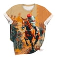 thumbnail image 4 of Binmer Nouveau T-shirt Décontracté à Manches Courtes et Col Rond pour Femmes avec Imprimé Cheval, 4 of 5