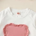 thumbnail image 6 of 2T Toddler Baby Girls Outfits 2-3T Toddler Baby Girls Long Sleeve Heart Print Top Ruffle Pants Headband 3PCS Fall Winter Clothes White, 6 of 9
