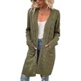 thumbnail image 1 of LAICAIW Womens Cardigan Long Sleeve Cable Knit Sweater Open Front Loose Outwear with Pocket, 1 of 5