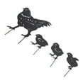 thumbnail image 1 of Arte de patio de pollos, 4 piezas de silueta de gallina de metal negro, silueta de gallina de aspecto llamativo, 1 of 12