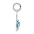 thumbnail image 3 of Auriga Fine Jewelry 14K White Gold 6X4 Oval Blue Topaz-December Pendant for Women (L-21mm, W-12mm), 3 of 5