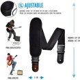 thumbnail image 3 of Correa para guitarra, Strap guitarra acústica, bajo eléctrico, guitarra eléctrica, Tahali negro con hombrera 7 cm y clips, ajustable desde 90 cm hasta 145 cm. Kidam Negro, 3 of 4