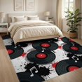 thumbnail image 3 of ODIKA 8'x10' Washable Area Rug Non-Slip Chair-Friendly Mat Music Retro Note Record Album Round Repeating Circle Movie Vinyl for Dining Room, Large Office, Lounge, 3 of 7