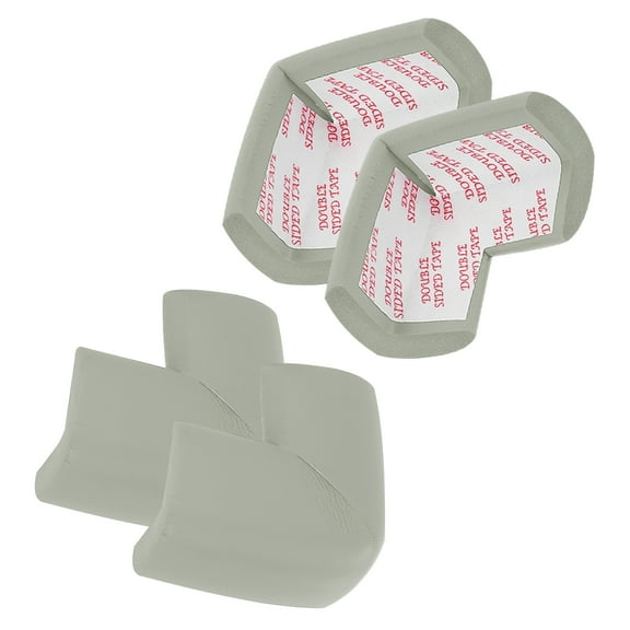 4 Pack Soft Corner Protector, Rubber Foam Furniture Proofing Corner Guards Edge for Fireplace Table, Grey