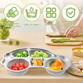 thumbnail image 3 of 2 Pcs Kids Plates with 5 Compartments Car Shape Meal Plate Reusable Dinner Plates Multipurpose Serving Platter Portable Toddler Plates for Camping Picnic School, 3 of 10