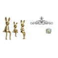 thumbnail image 1 of Escultura Familiar De Conejo Y Centro De Mesa De Metal Con Diseño Floral Para Pared, Ideal Para Escritorio, Mesa, Armario, Estantería, Patio, Porche, Decoración Interior Y Exterior., 1 of 8
