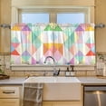 thumbnail image 2 of Yayeee Kitchen Curtains Tier Set of 2 Light Filtering 57"x24" Over Sink Window Panels, Abstract Geometric, 2 of 7