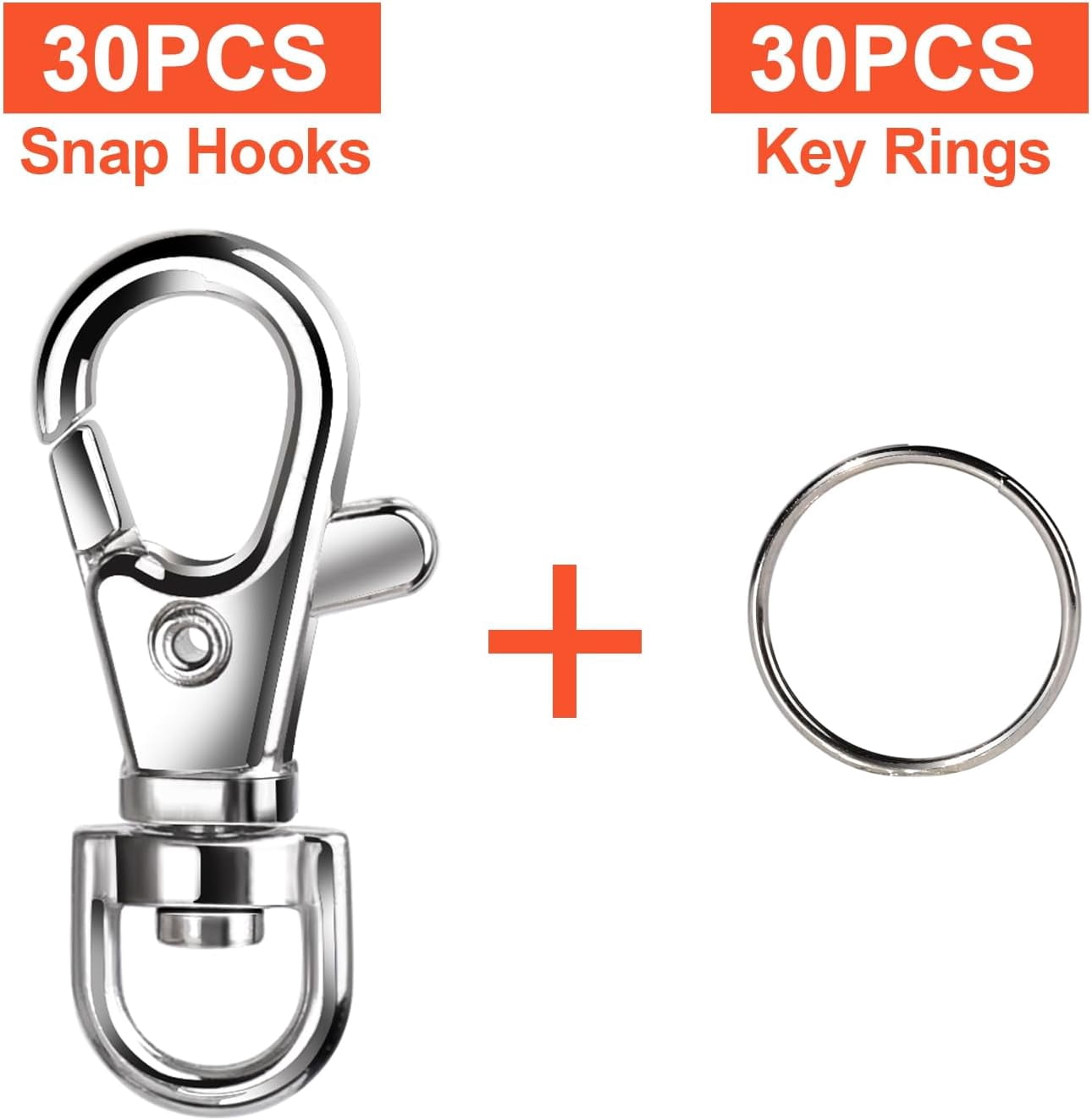 480PCS Lobster Claw Clasps and Key Rings, Keychain Making Kit - 240PCS Keychain Clips and 240PCS Key Chain Ring, for Key Chains, Crafts, Lanyard, Key, Jewelry Making