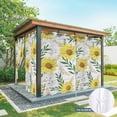 thumbnail image 6 of Outdoor Curtains for Patio Waterproof, Yellow Daisy Outdoor Privacy Panels Grommet, Farmhouse Country Flower Leaf Plant Wood Grain Blackout Outside Curtains for Porch/Cabana 54"x108", 2 Panels, 6 of 8
