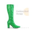 thumbnail image 3 of Unique Bargains Go Go Boot Chunky Heels Knee High Boots for Women Green (Size 8), 3 of 5